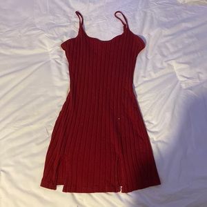Red Mini Dress M-slit